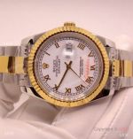 Copy Rolex Oyster Datejust Two Tone White Dial Mingzhu Watch 40mm for Men